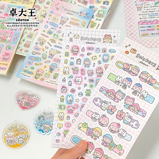 Molinta daily theme colorful girl sticker set（all 4）