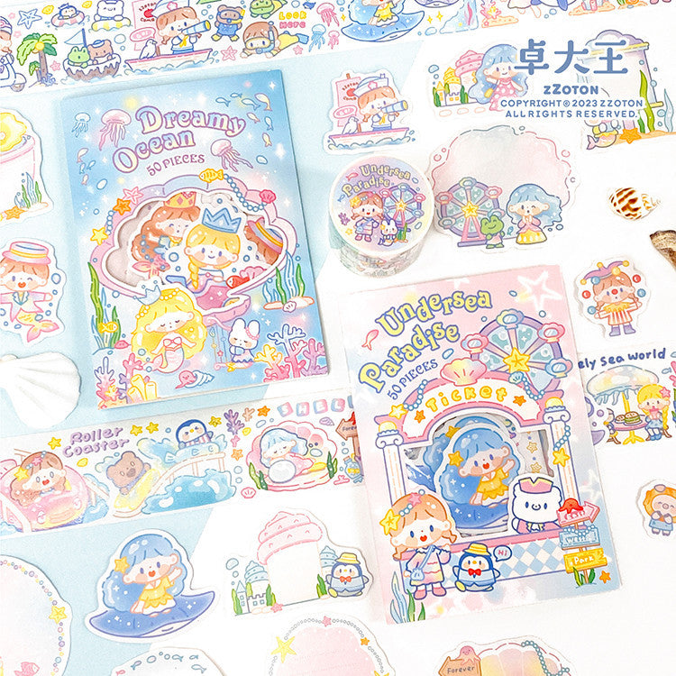 Molinta summer「Undersea Paradise」series washitape  sticker and journal paper pack