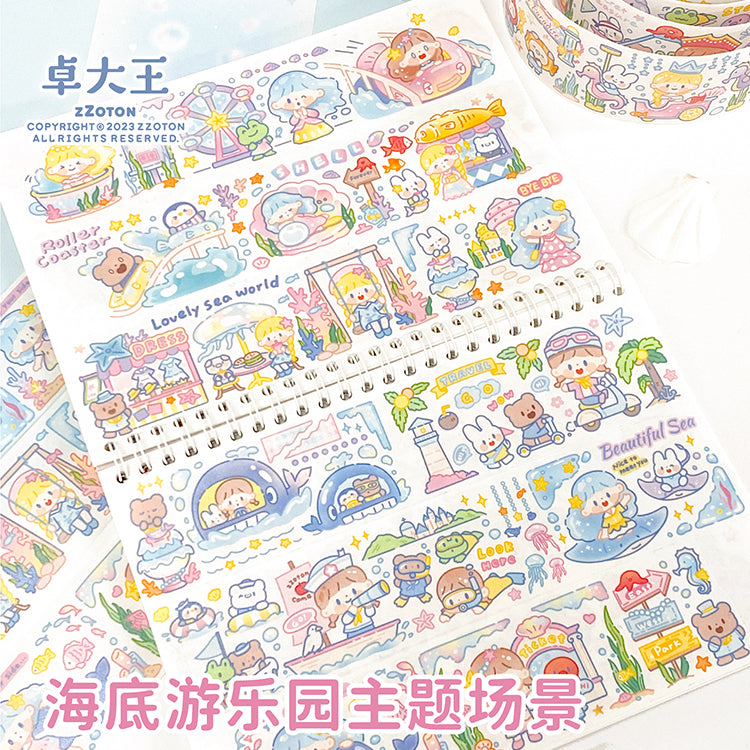 Molinta summer「Undersea Paradise」series washitape  sticker and journal paper pack