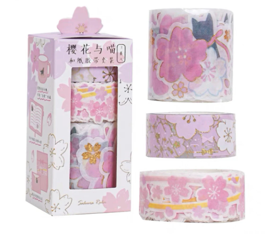 Sakura Dream sakura & cat washitape box
