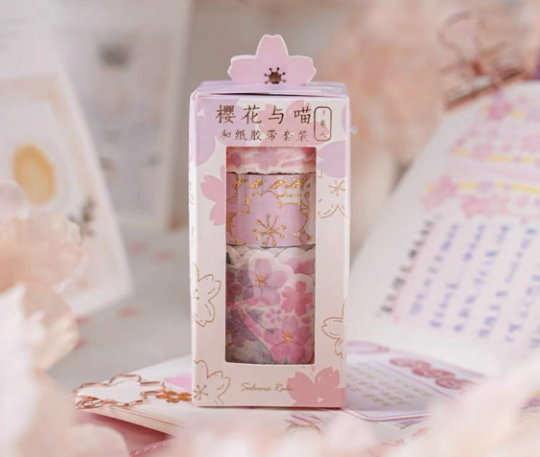 Sakura Dream sakura & cat washitape box