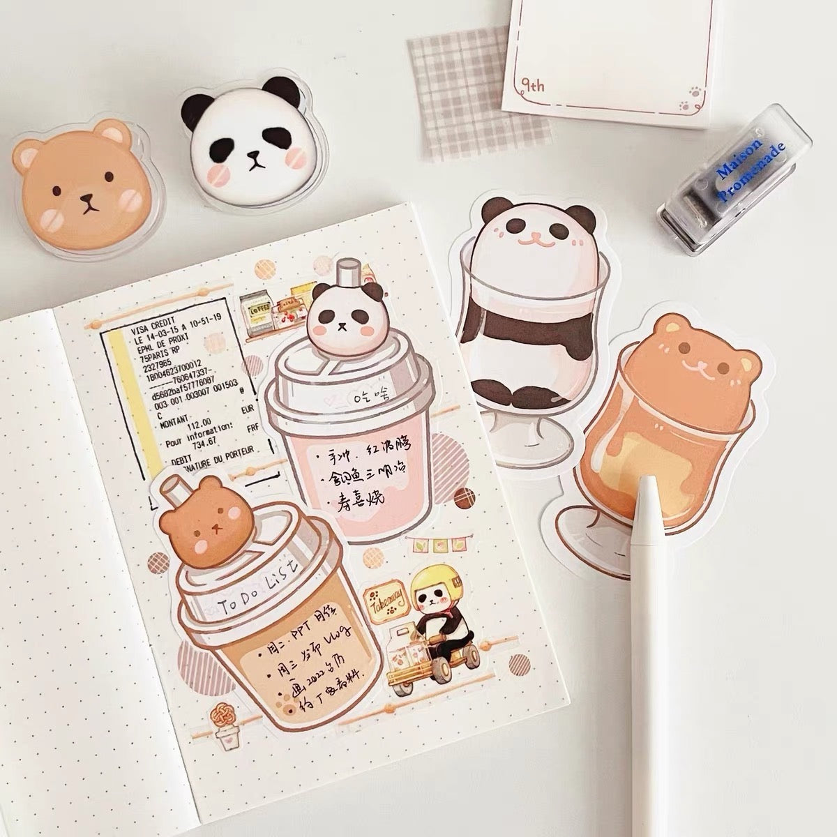 Ever&Ein panda and bear memo paper pack