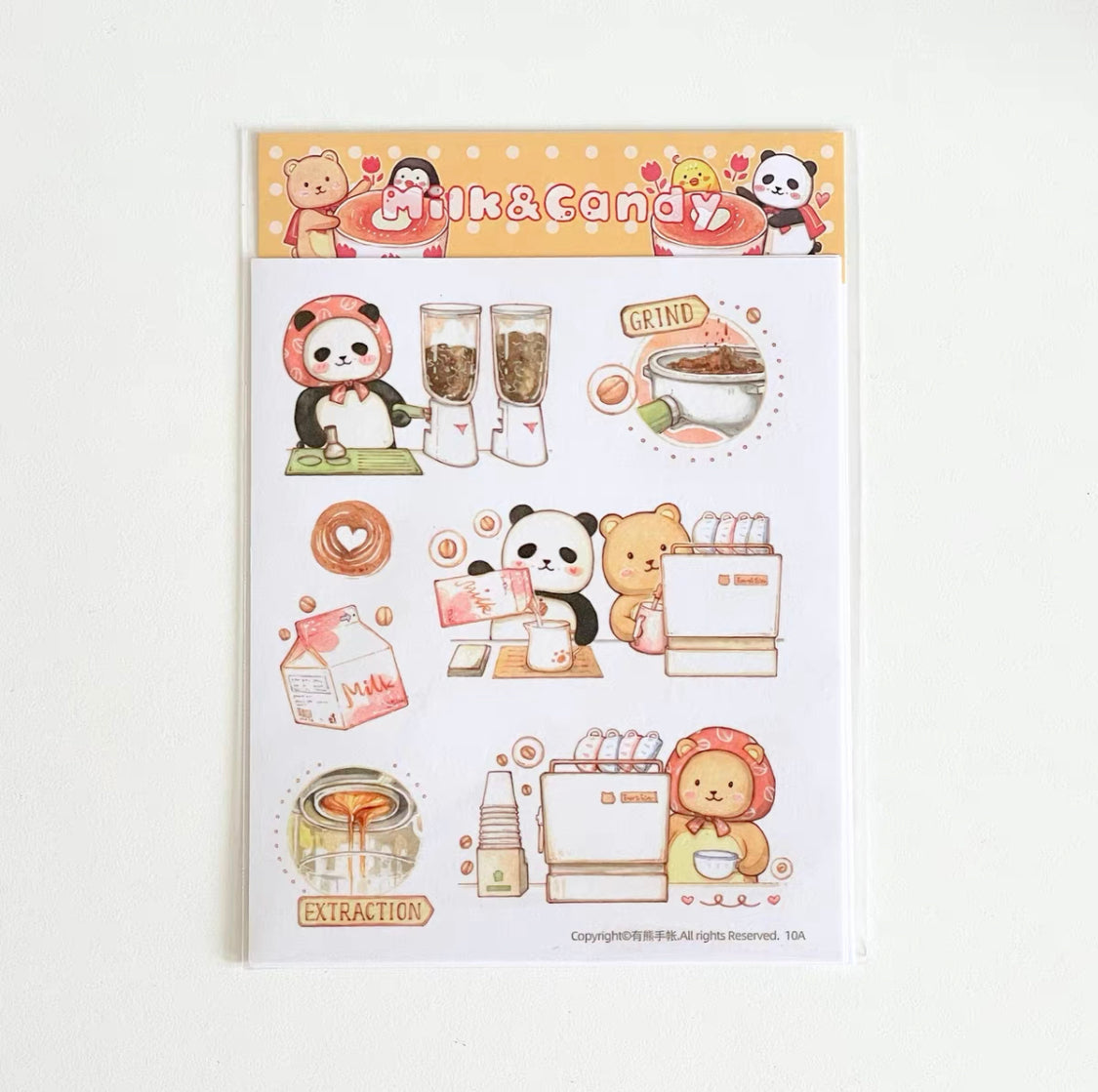 Ever&Ein bear cafe milk & candy and bitterness washitape and sticker pack