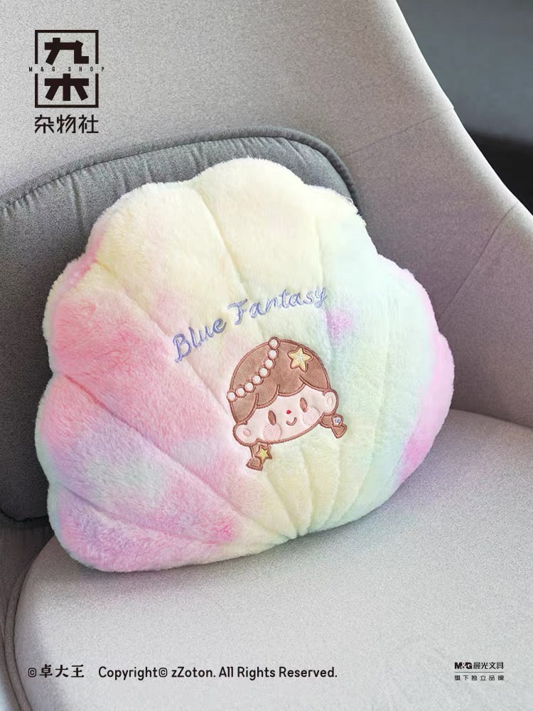 Molinta × M&G shop summer limited blue fantasy series gradient pillow with blanket