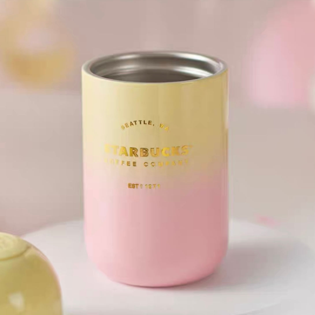 Starbucks China 2022 Summer dreamy garden Season 220ml pink and yellow gradient vacuum cup