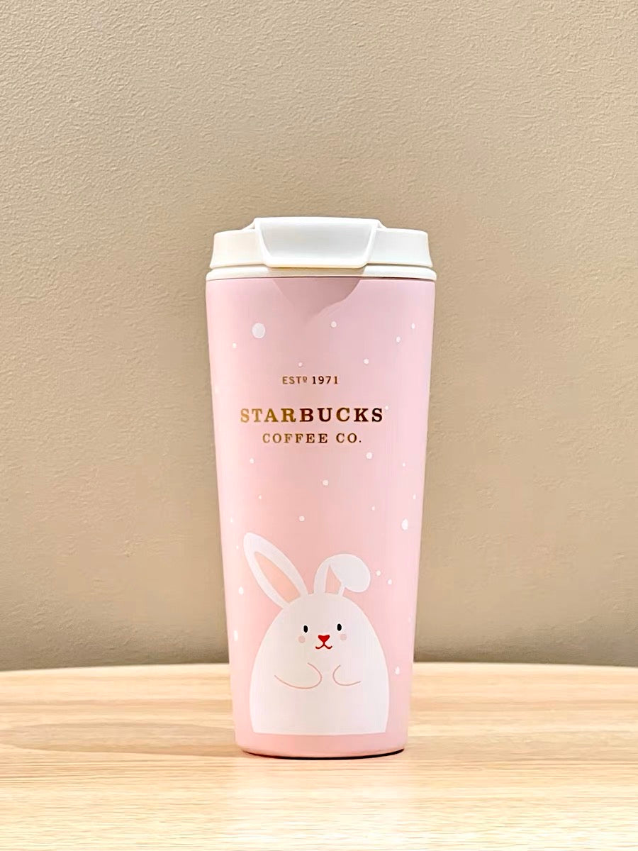 Starbucks China 2023 Sakura Rabbit Season Theme 520ml contigo rabbit straw stainless steel cup