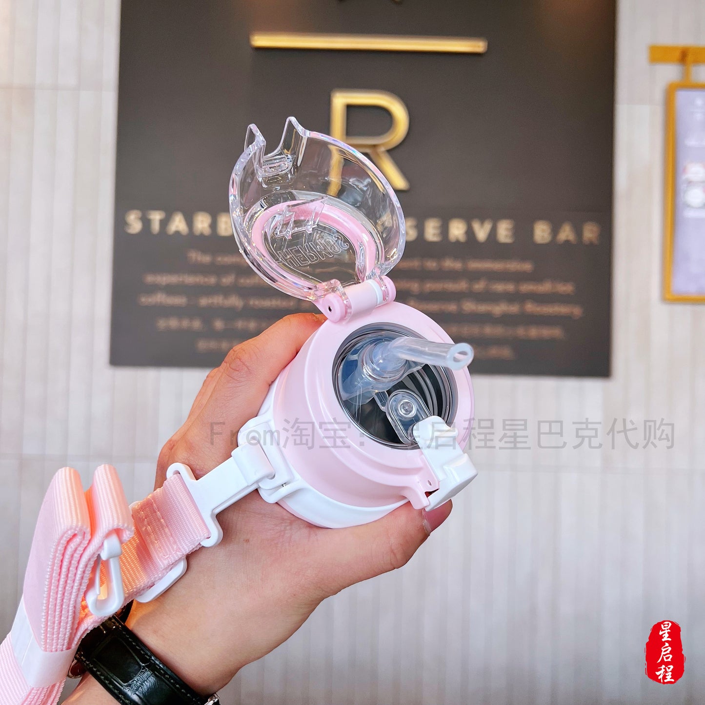 Starbucks × Thermos China 2022 Sakura Season 550ml pink sakura with bird vacuum cup（2 ways to use）