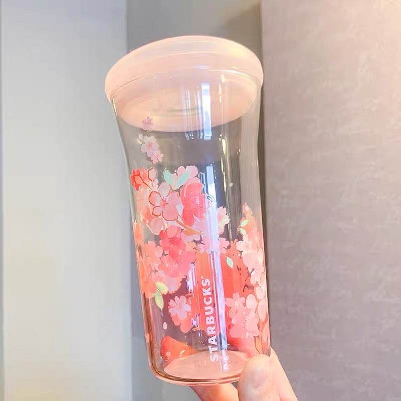 Starbucks China 2022 Sakura Season 473ml pink sakura glass cup