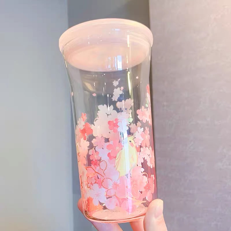 Starbucks China 2022 Sakura Season 473ml pink sakura glass cup