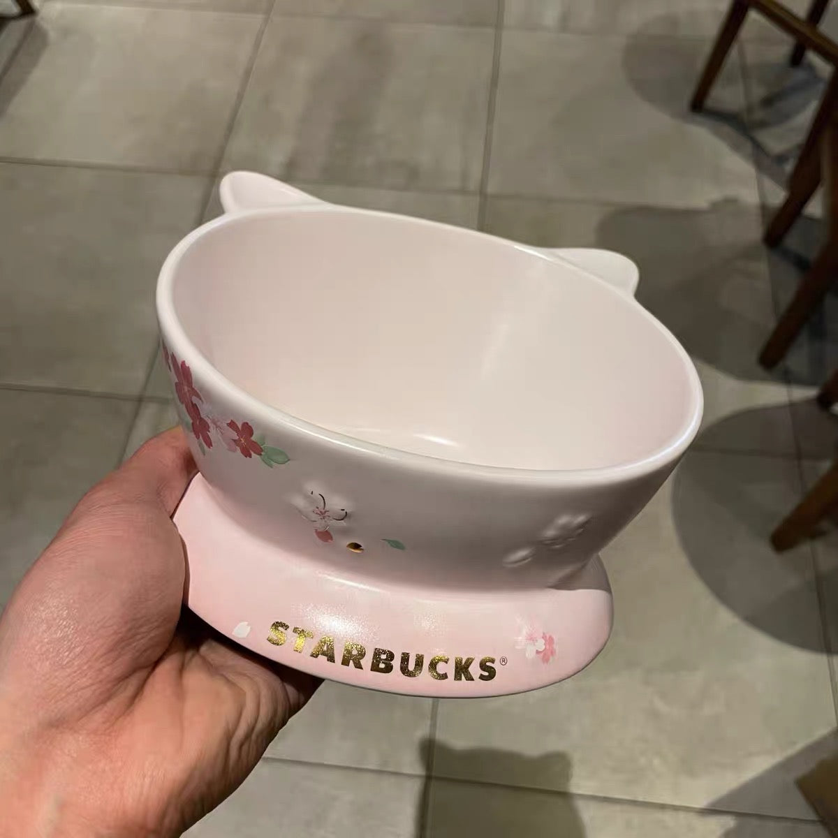 Starbucks China 2022 Sakura Season 473ml pink sakura ceramics pet bowl