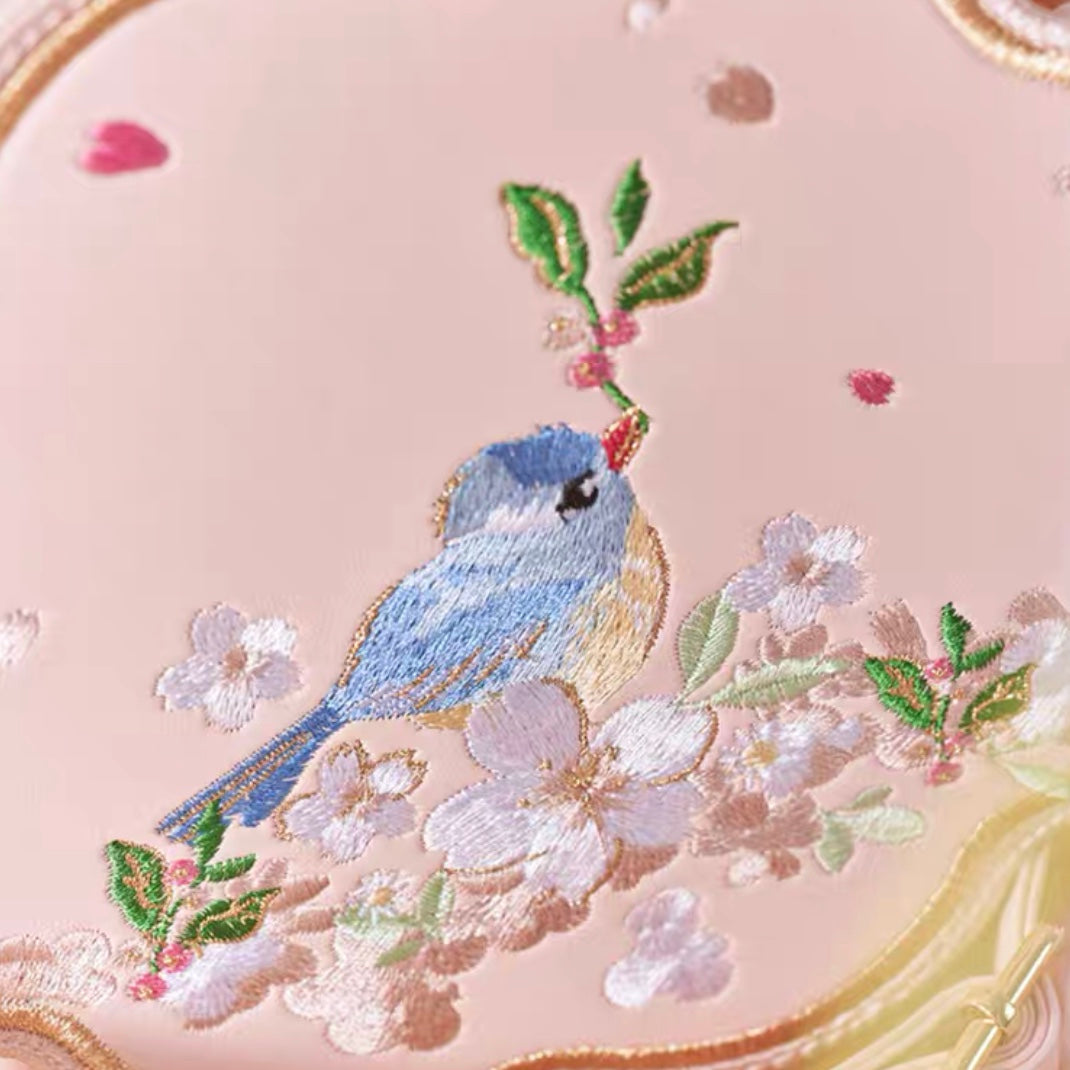 Starbucks China 2022 Sakura Season 220ml pink sakura stainless steel cup with blue bird sakura embroidery bag