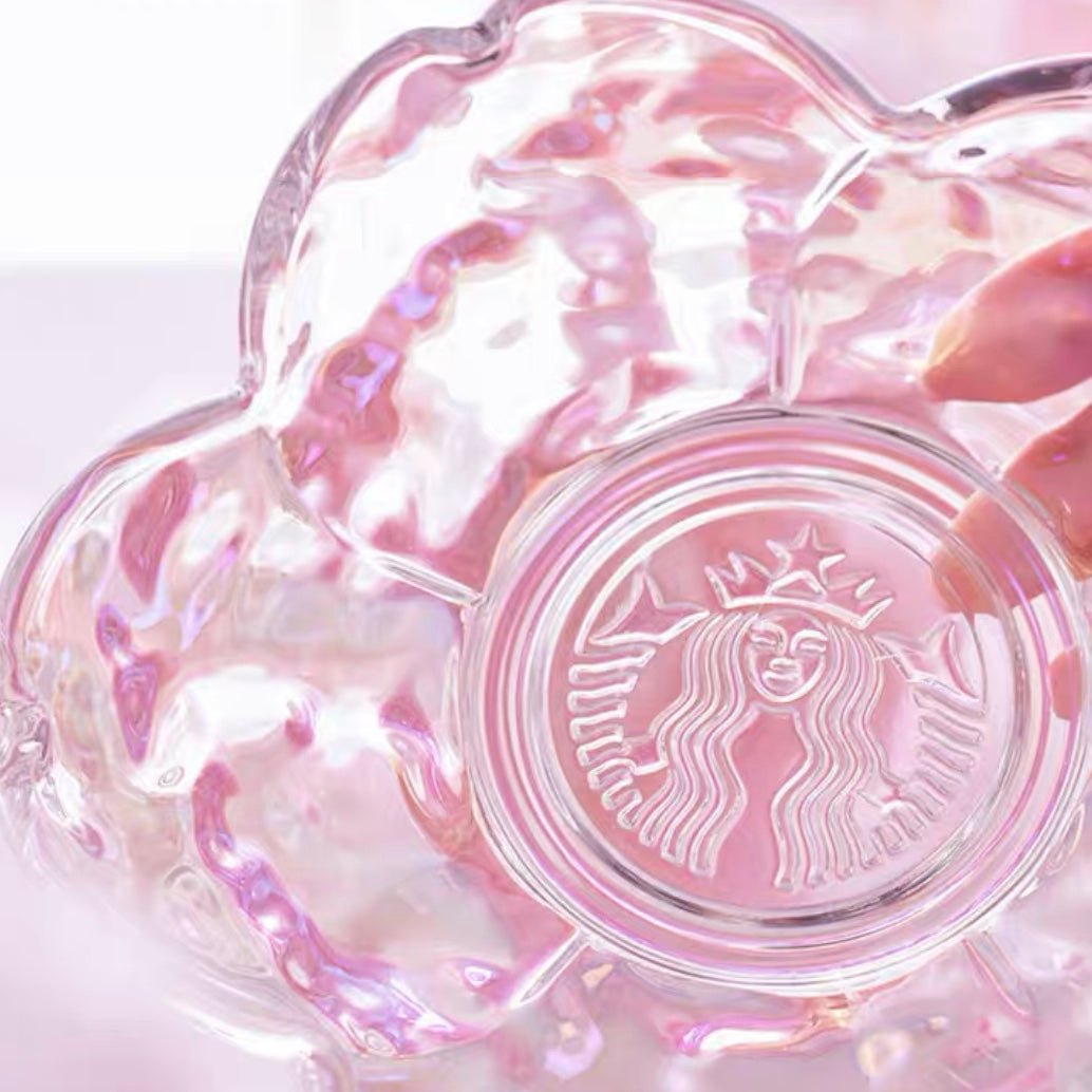 Starbucks China 2022 Sakura Season pink sakura couple glass bowl and plate set box