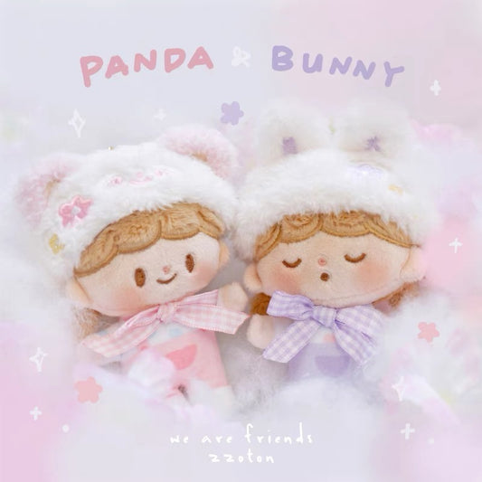 Molinta sakura panda and bunny plush pendant/toy