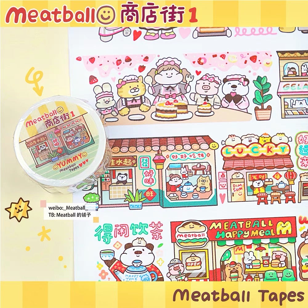 Meatball shop street series washitape