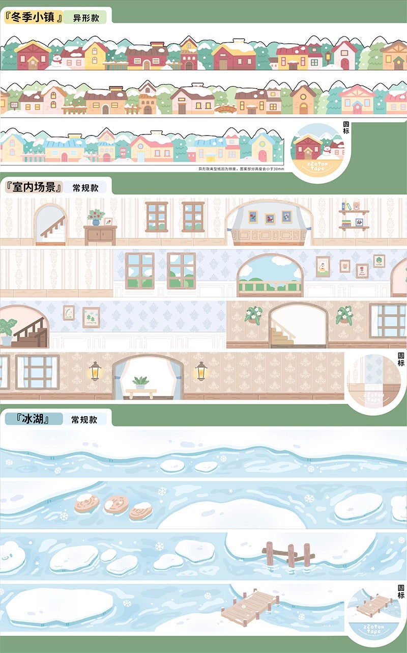 Molinta scene background shaped washitape season 4(winter style)