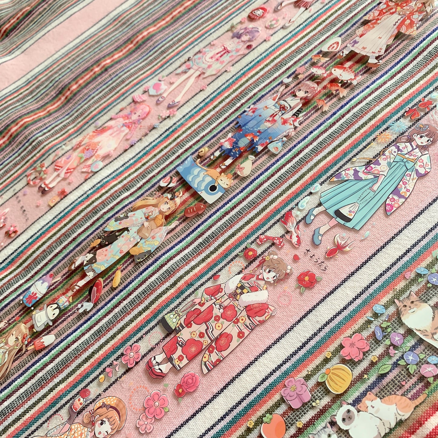 Japanese style kimono theme PET tape sample set