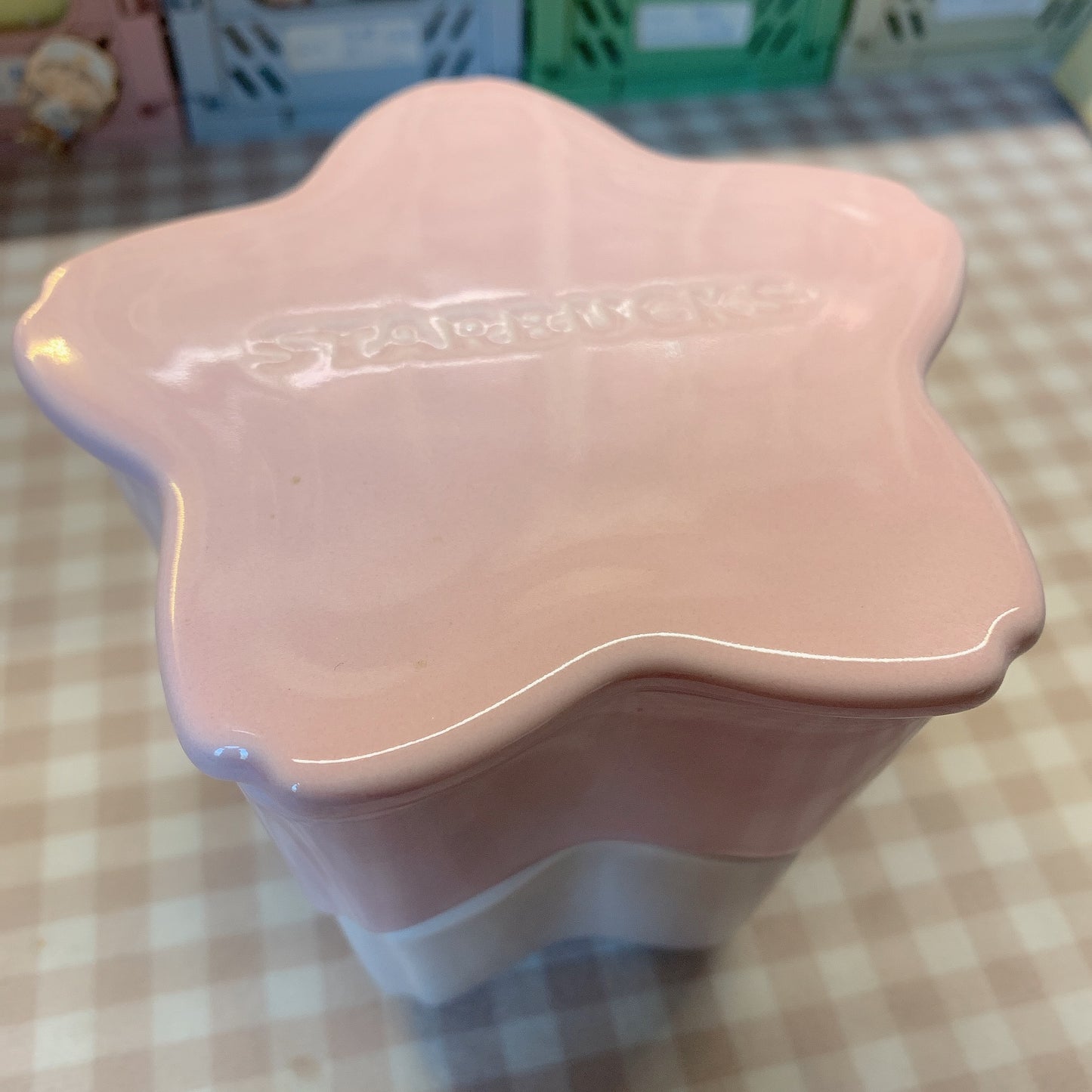Japan Starbucks 2021 Sakura season ceramics double storage box
