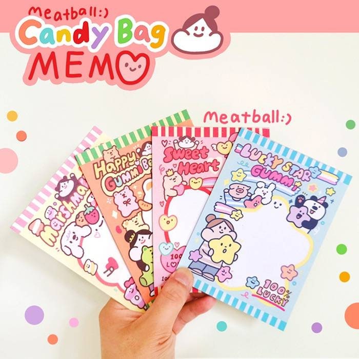 Meatball candy bag memo pad