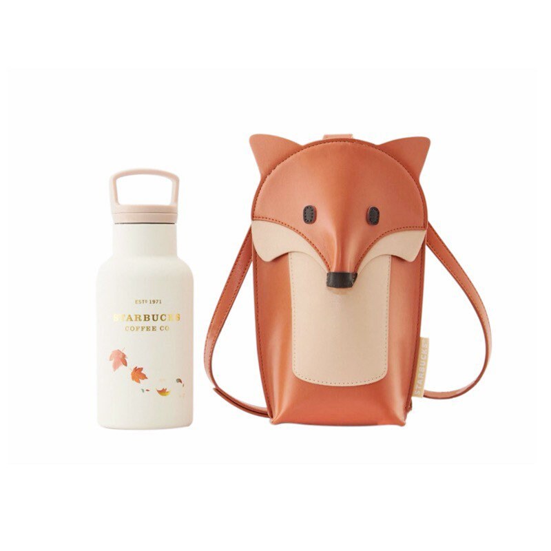 Starbucks China 355ml 2021 autumn forest vacuum cup with fox bag set