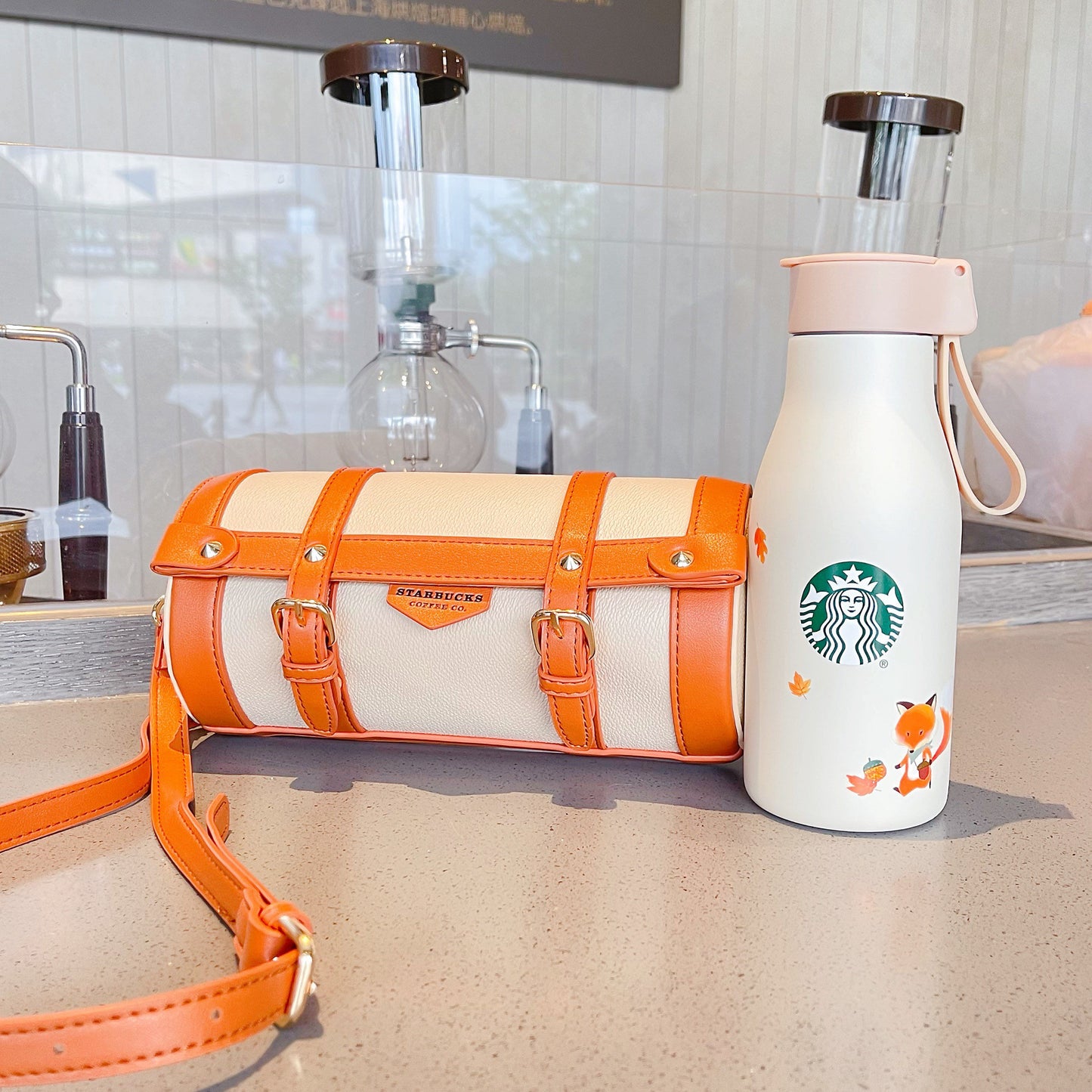 Starbucks China 360ml 2021 autumn forest vacuum cup with bag set