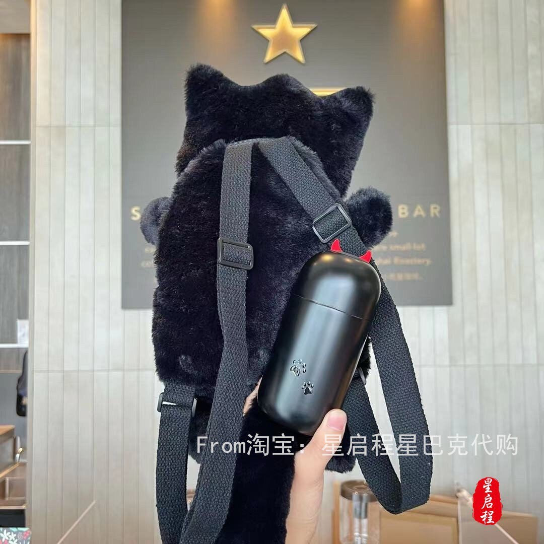 Starbucks China 220ml 2021 Halloween black stainless cup with kawaii skeleton plush bag