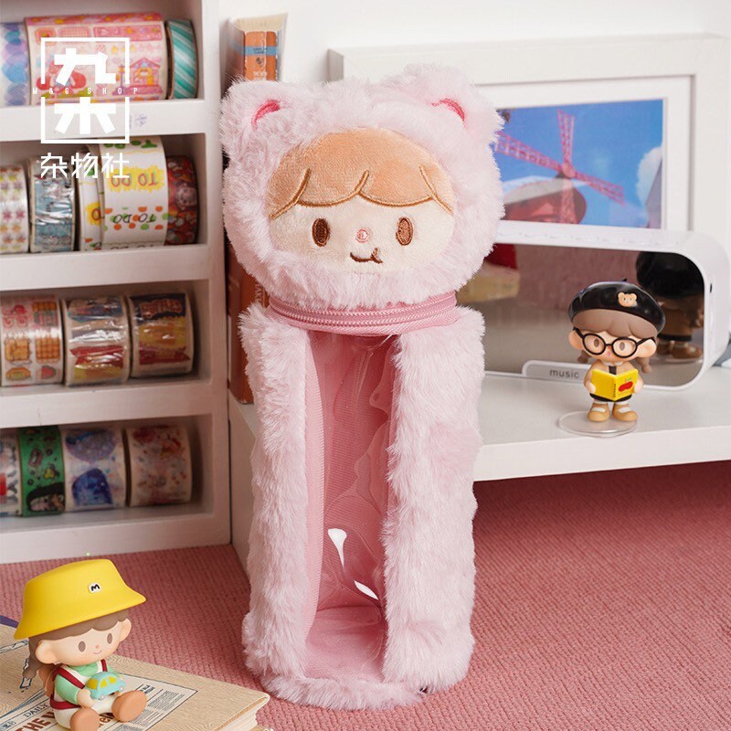 Molinta 「Baking Park」series stationery cute pink rabbit plush pen bag/cup bag
