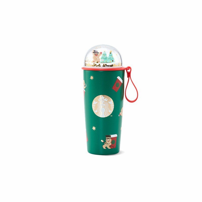 Starbucks China 473ml 2021 Christmas gingerbread man green stainless vacuum cup