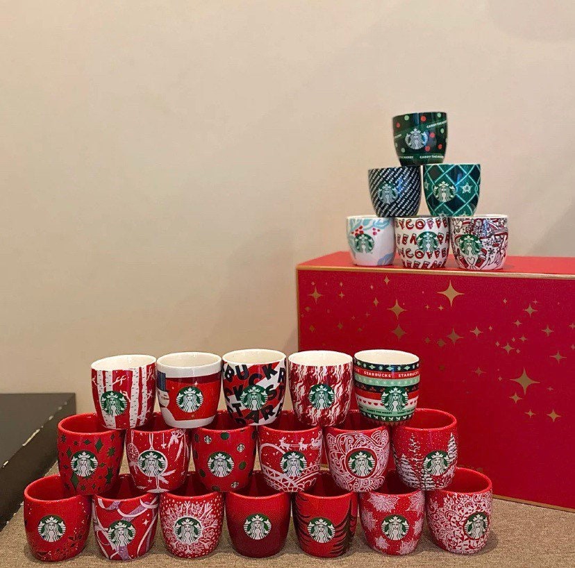 China Starbucks Christmas 24 days count down classic ceramics mini mug