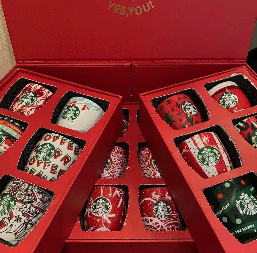 China Starbucks Christmas 24 days count down classic ceramics mini mug
