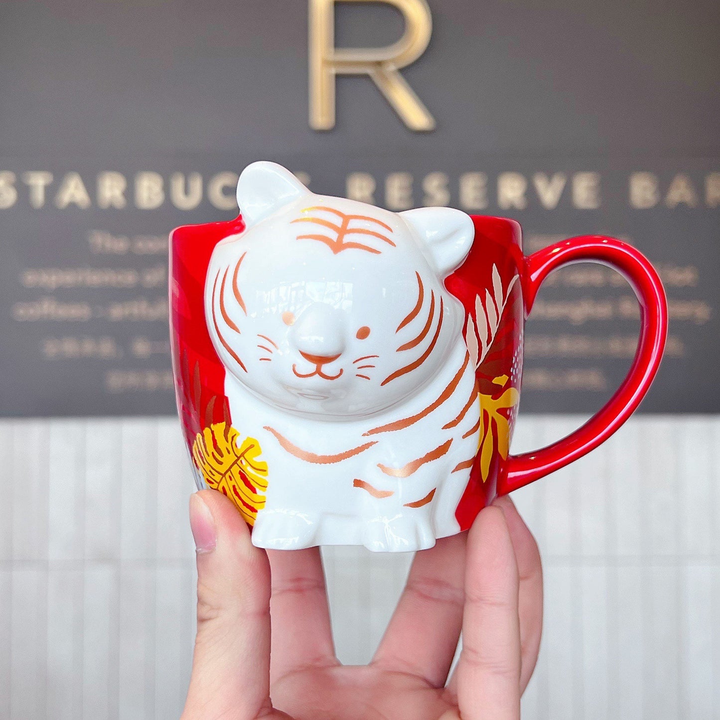 Starbucks China 355ml+89ml 2022 new year tiger series tiger normal & mini tiger ceramics mug set box