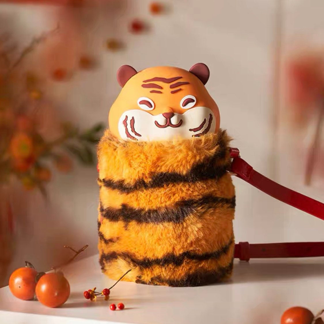 Starbucks China 220ml 2022 new year cute tiger series tiger cover capsule cup with tiger stripes cup holder