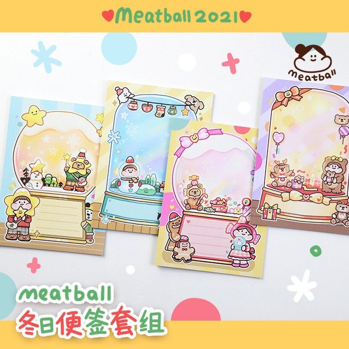 Meatball winter series memo pad set