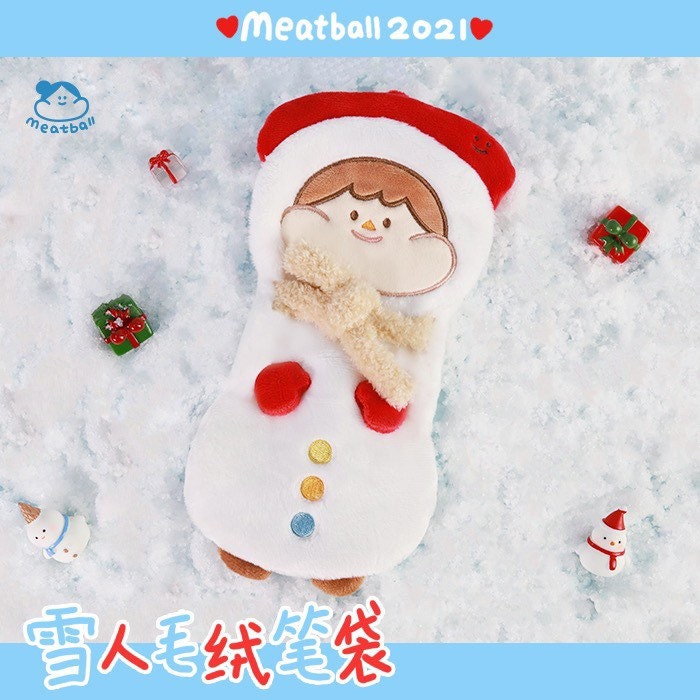 Meatball Snowman plush pen bag