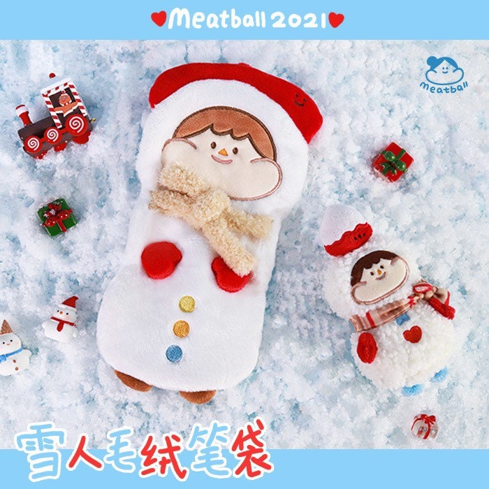 Meatball Snowman plush pen bag