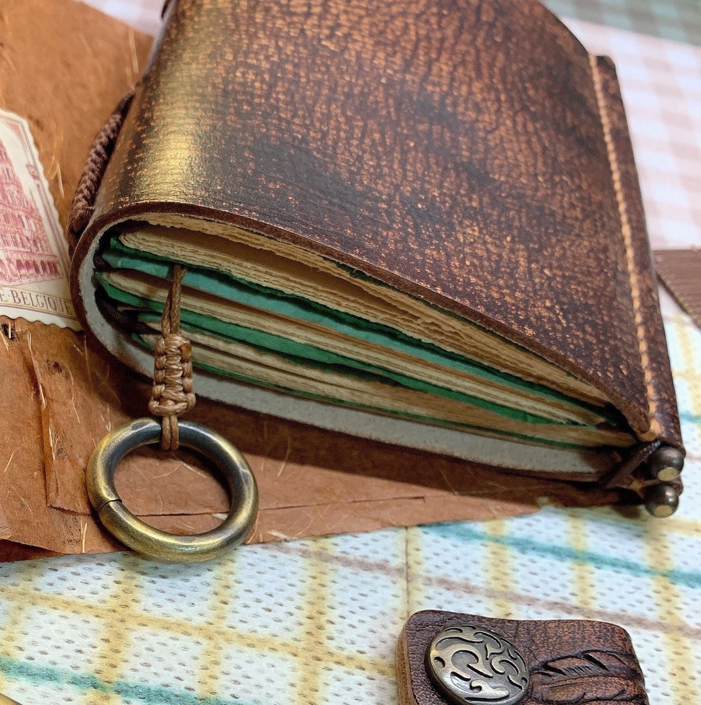 handmade vintage travelers notebook set（passport size）