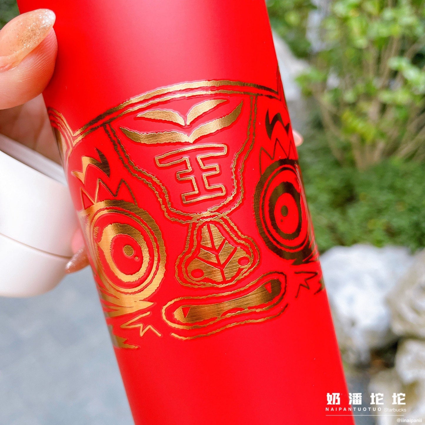 Starbucks × Thermos China 500ml 2022 new year tiger series red with golden Chinese traditional tiger pattern vacuum cup
