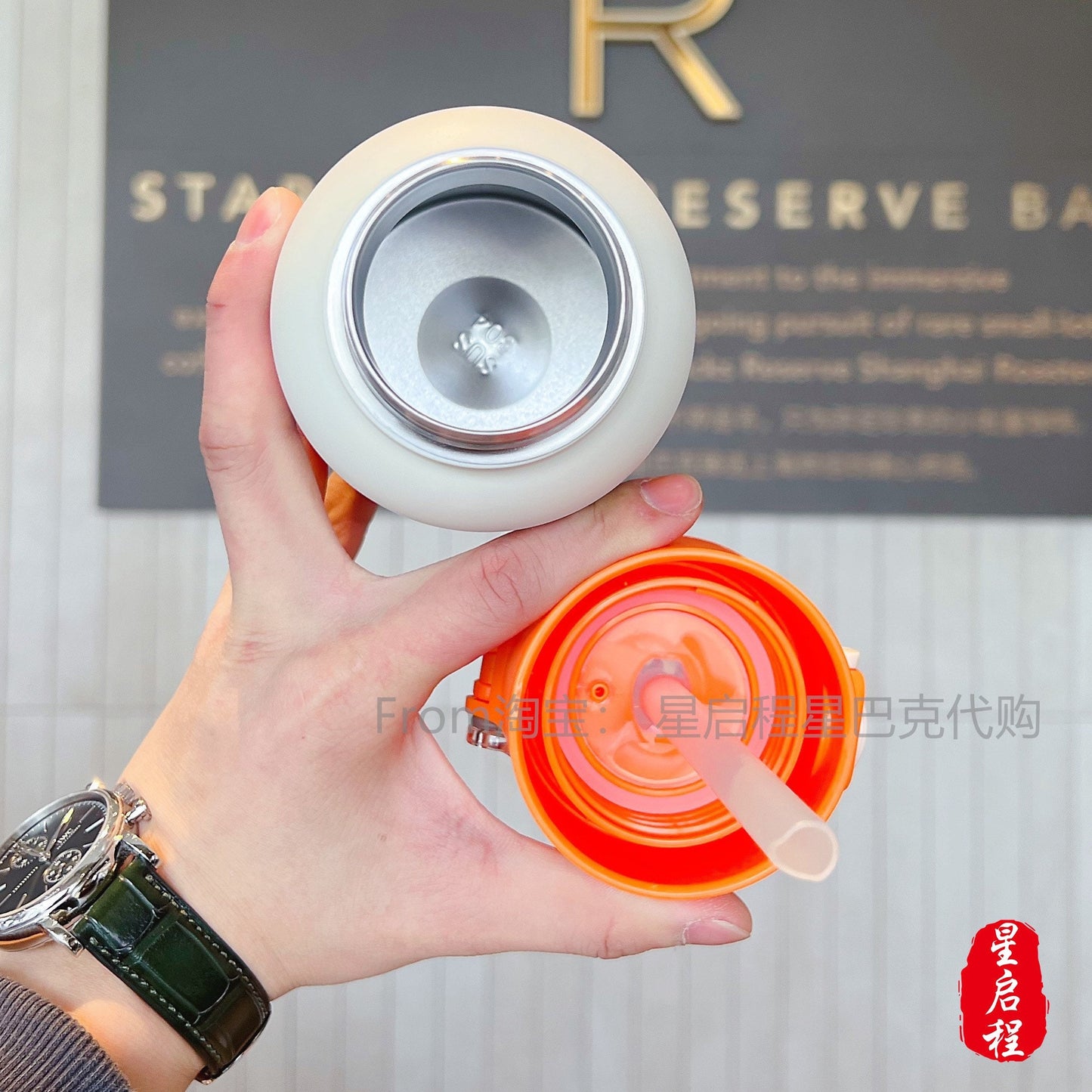 Starbucks China 375ml 2022 new year tiger series orange tiger stainless vacuum straw cup with tiger bear plush toy cup holder