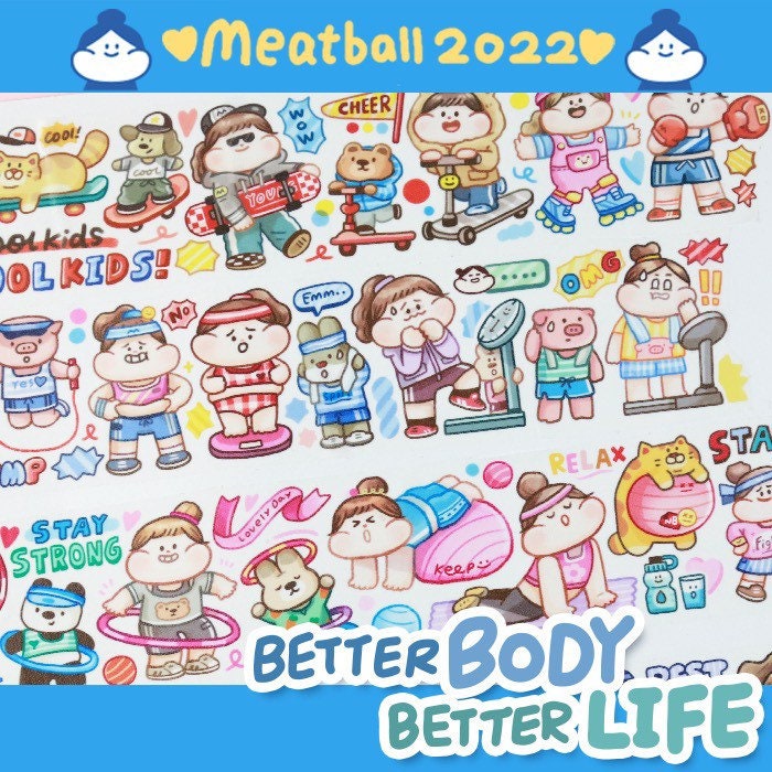 Meatball better body better life washitape
