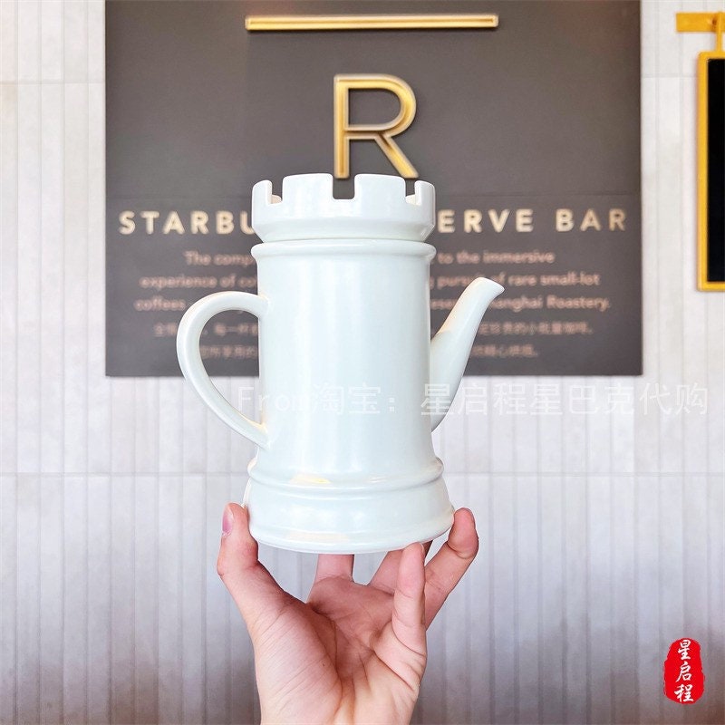 Starbucks China 177+177+591ml Valentine‘s Day chess series white ceramic pot with king&queen ceramic mug set