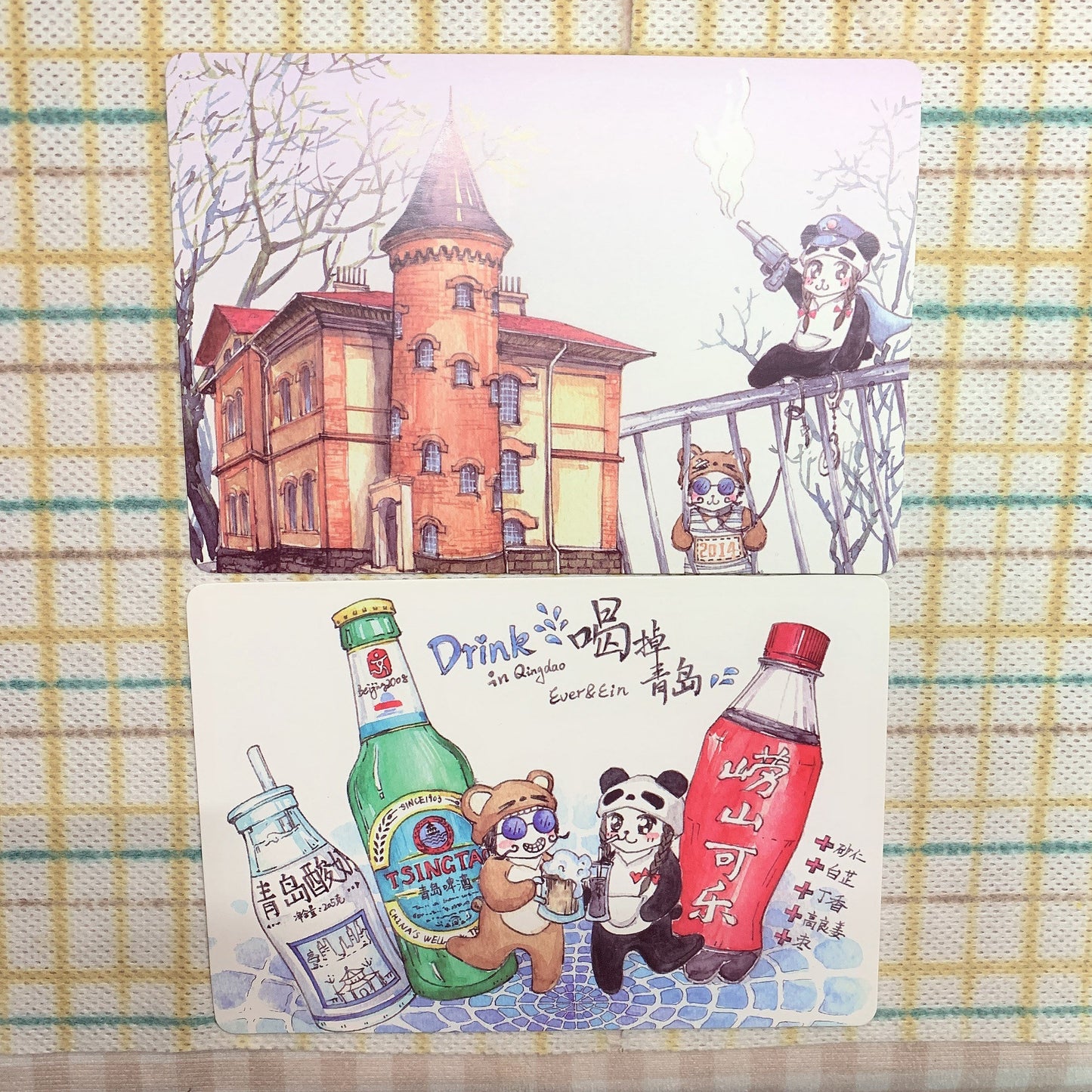 Ever&Ein‘s journey watercolor postcards set（travel across Qingdao）
