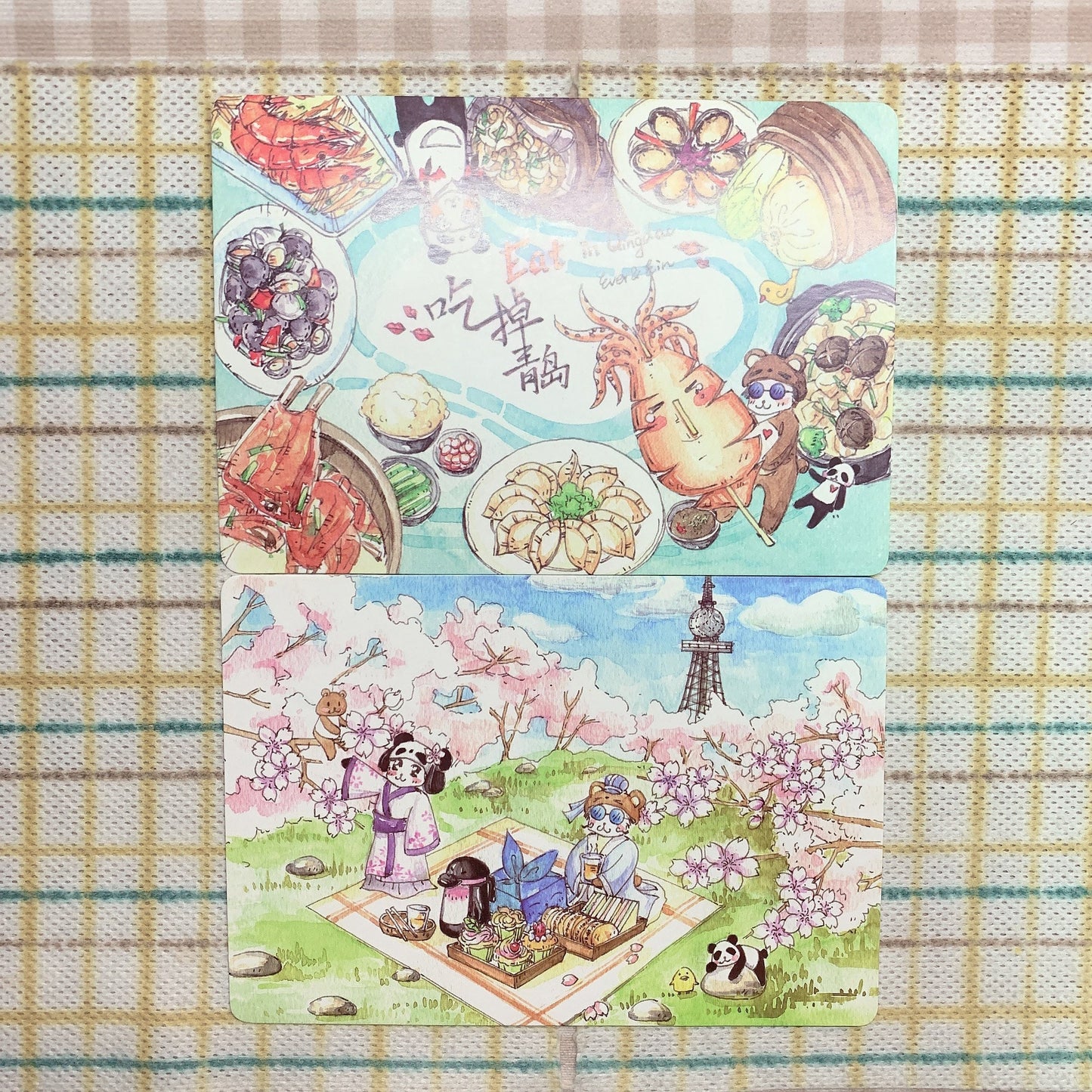 Ever&Ein‘s journey watercolor postcards set（travel across Qingdao）